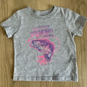 Bass Pro Shops "My First Fishing Shirt" Baby Tee Grey Pink 12M